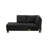 Nova Black Grey Linen Left-Facing Sectional 2-Piece Sofa Living Room Sofa Set-1299186756-1299186762