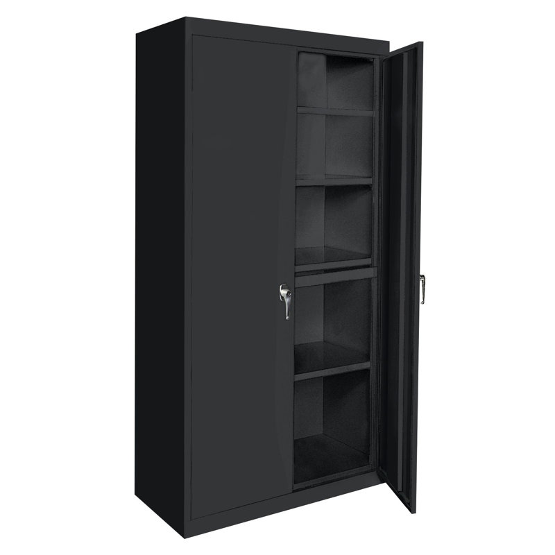 Armoire de rangement Walsall, Noir, H 78 po x l 48 po x P 24 po