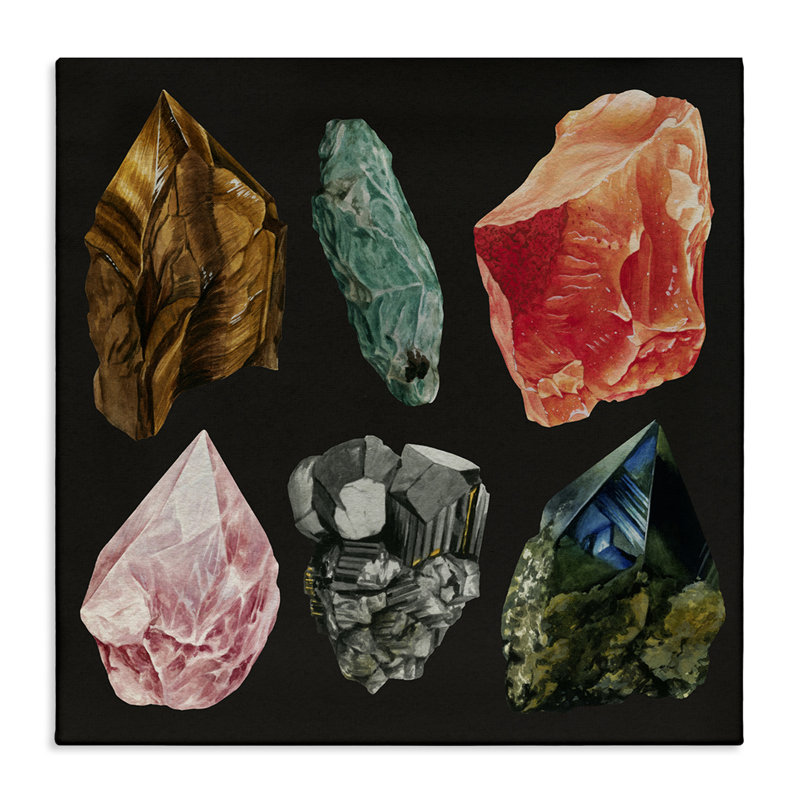 Art mural sur toile en pierres naturelles naturelles par Grace Popp, H 17 po x l 17 po