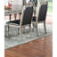Table de salle à manger 7 pièces avec table rectangulaire et 6 chaises d'appoint, argent / gris, en bois d'hévéa classique