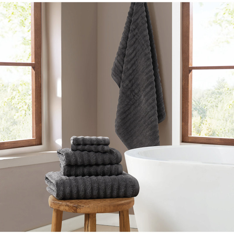 Ensemble de 6 serviettes Camren, Gris