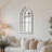 46" x 24" Beaded Wood Arched Cathedral Wall Mirror-2135366813