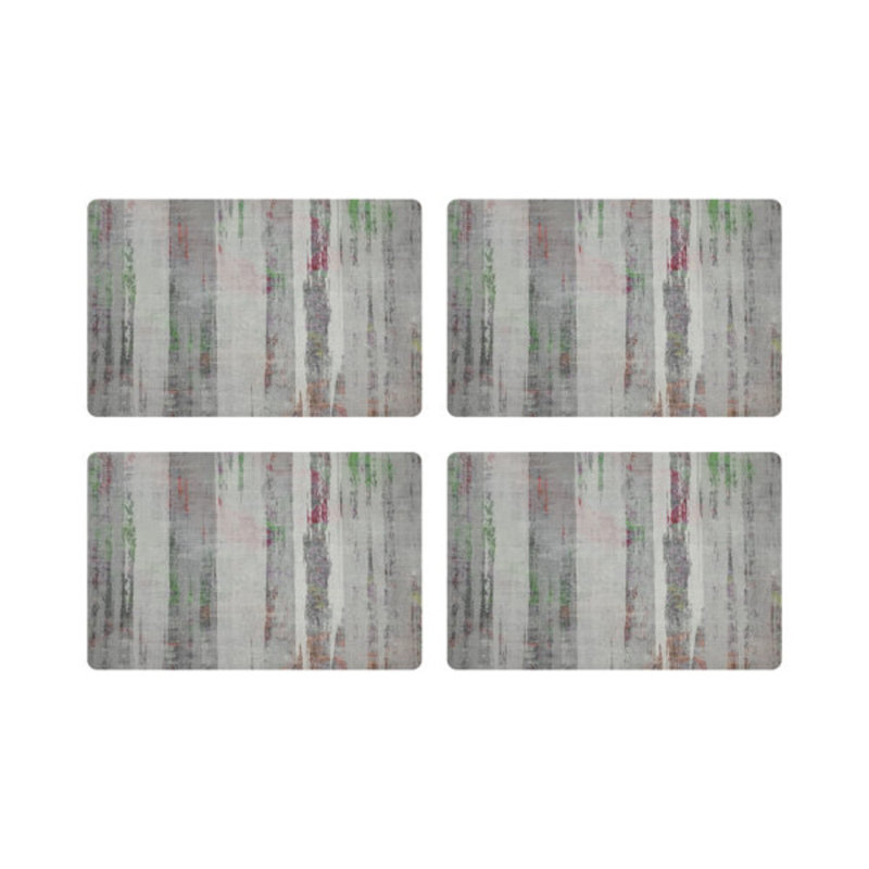 Birch Vegan Leather Rectangle Pebble Placemat, Holiday