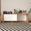 Commode 4 tiroirs avec tablette et plateau de table réglable Arya