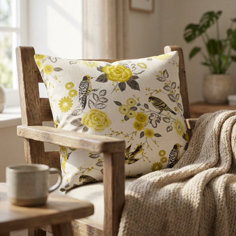 Coussin de luxe Song Bird Gardens, 20 po x 26 po, Coussin lombaire