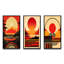 «Red Bold Sunset», 3 pièces sur toile-1680055424-1680055482