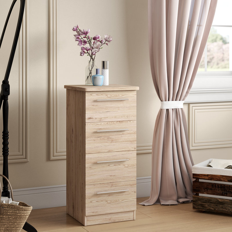 Fully Assembled Lyndale 4 Drawer 39.5Cm W Chest, Bordeaux Oak