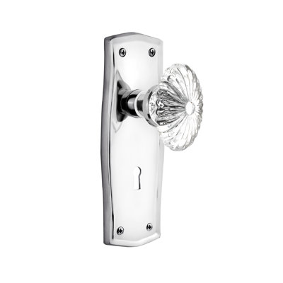 Prairie Plate with Decorative Keyhole and Oval Fluted Crystal Door Knob
