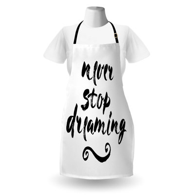 Dakota Fields Lettering Apron Unisex Grunge Typographic Design Adult Size Charcoal Grey White