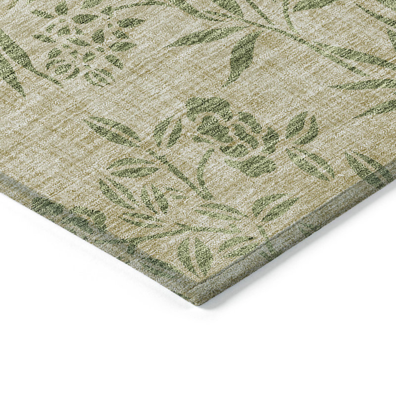 Red Barrel Studio® Lac Machine Woven Khaki Indoor/Outdoor Rug | Wayfair
