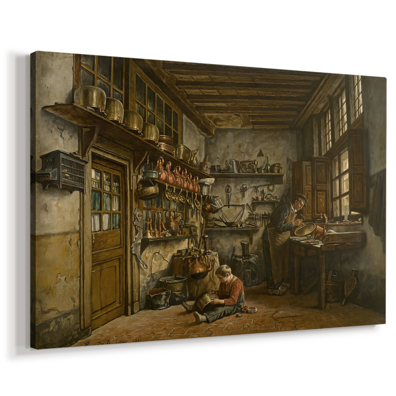 L'atelier du tailleur-Henri de Braekeleer-Toile tendue avec châssis-1861, 40 x 60