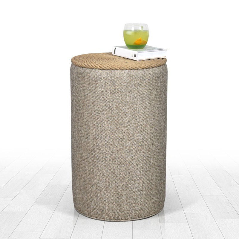 Repose-pieds bohémien, beige, 20,5 po x 12,2 po | 50% coton / 50% lin, pieds cachés recouverts de PVC, coussin éponge de 0,4 pouce, corde de jute de 14 mm | Conception scandinave pour un décor et un confort élégants
