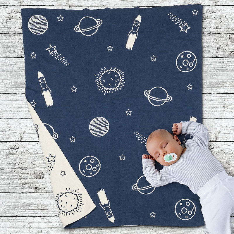 Jeté 100% coton Lilo Rockets & Planets