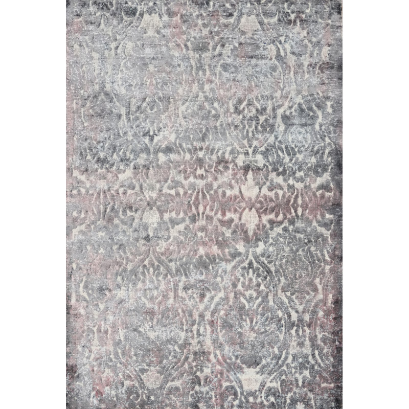 Distressed Look Abstract Handmade Area Rug 6x8