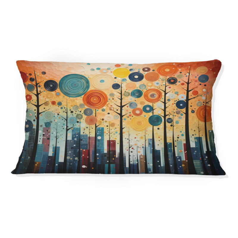 Coussin coloré coloré Mid-Century Bold Breeziness III - Abstract Mid-Century, H 12 po x l 20 po, Rectangulaire