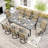 Rectangle Outdoor Patio Dining Set Heavy Duty Metal Table With Swivel Chairs
