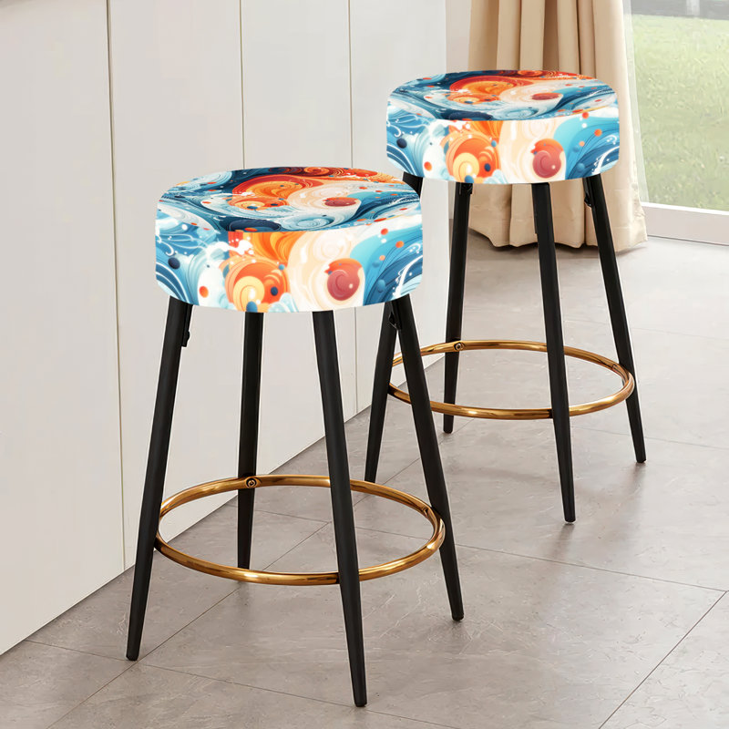 Yin and Yang Symmetry - Ensemble de 2 tabourets de bar orientaux