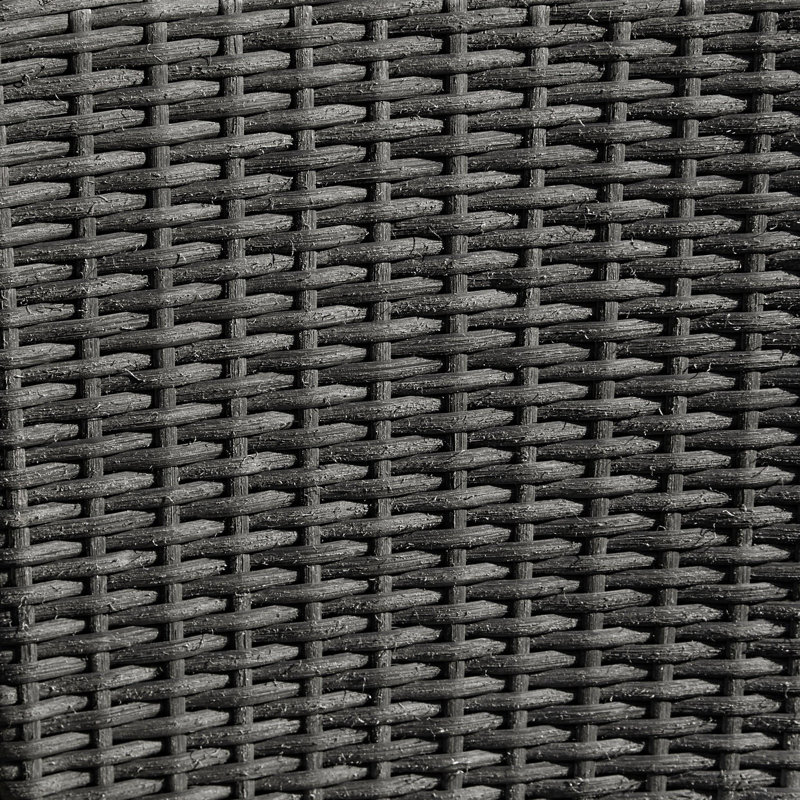 Dubose Wicker Patio Dining Set with, Black