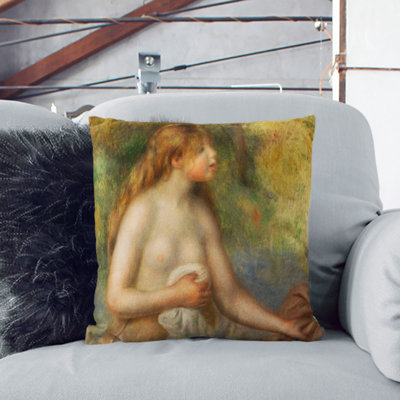 Bathing Girl Square Throw Cushion
