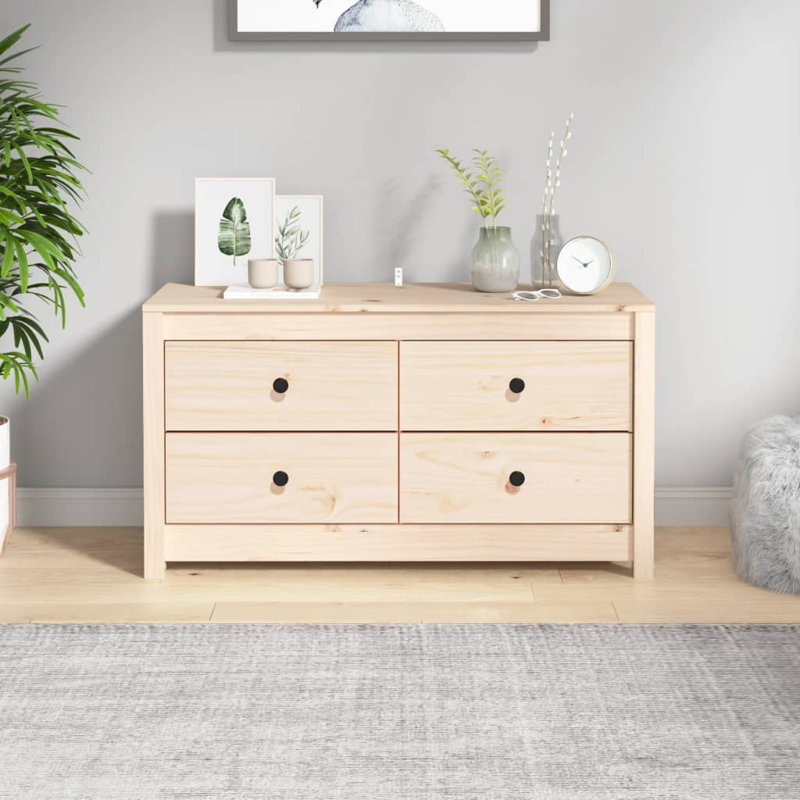 Kasecky 100cm Solid Wood Sideboard, Brown
