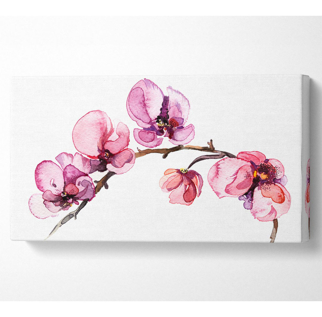 Matteoli The Pink Orchid Branch Single - Kunstdrucke auf Leinwand