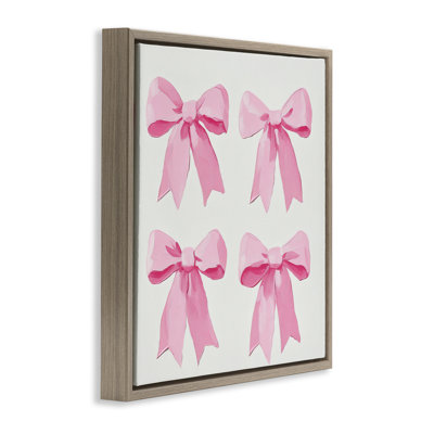 Four Soft Pink Bows Floating Frame, design by Petal Prints Design