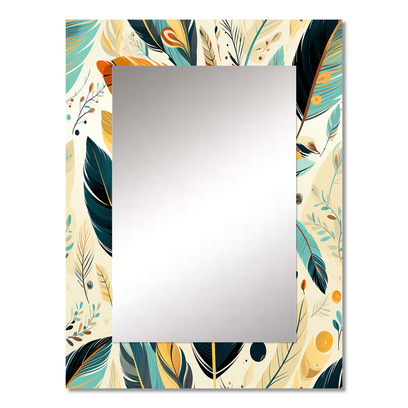 Artistique nomade, motif bohème, tons de terre - miroir bohème, 32 po x 24 po