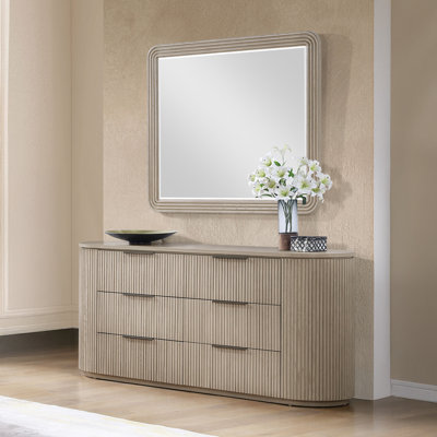 Commode 6 tiroirs avec miroir Ellerby