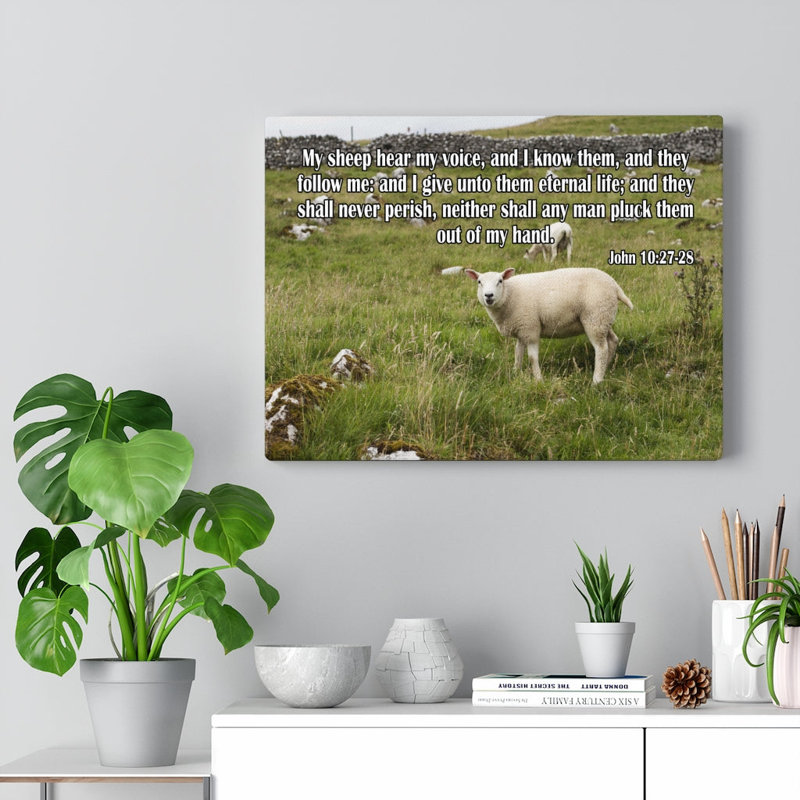 Hear My Voice John 10:27-28 - Wrapped Canvas Print, 46cm H x 61cm W