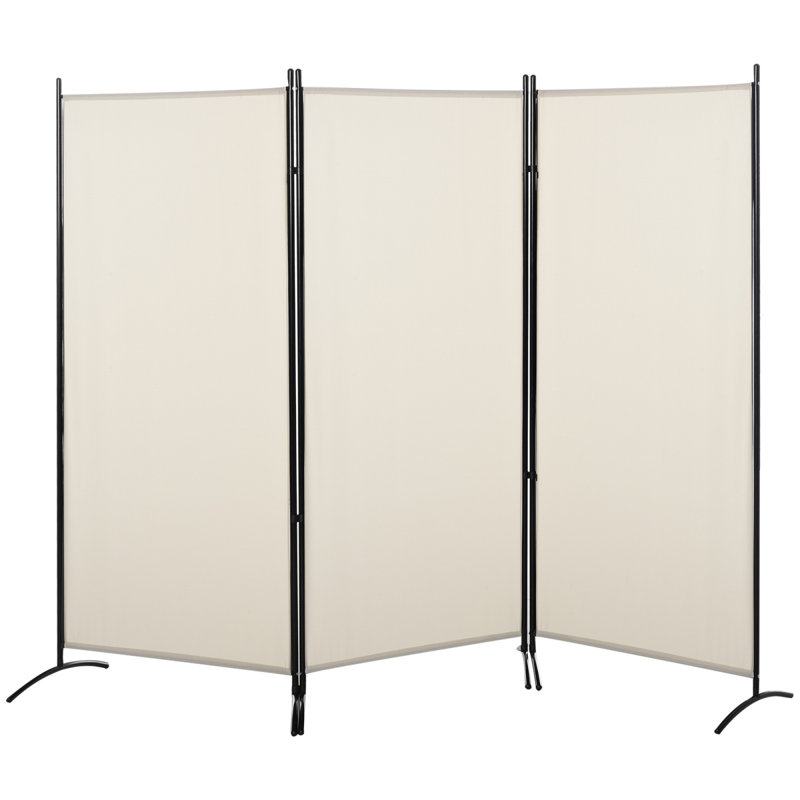 Paravent 3 panneaux HOMcom, écran d'intimité pour la maison, beige