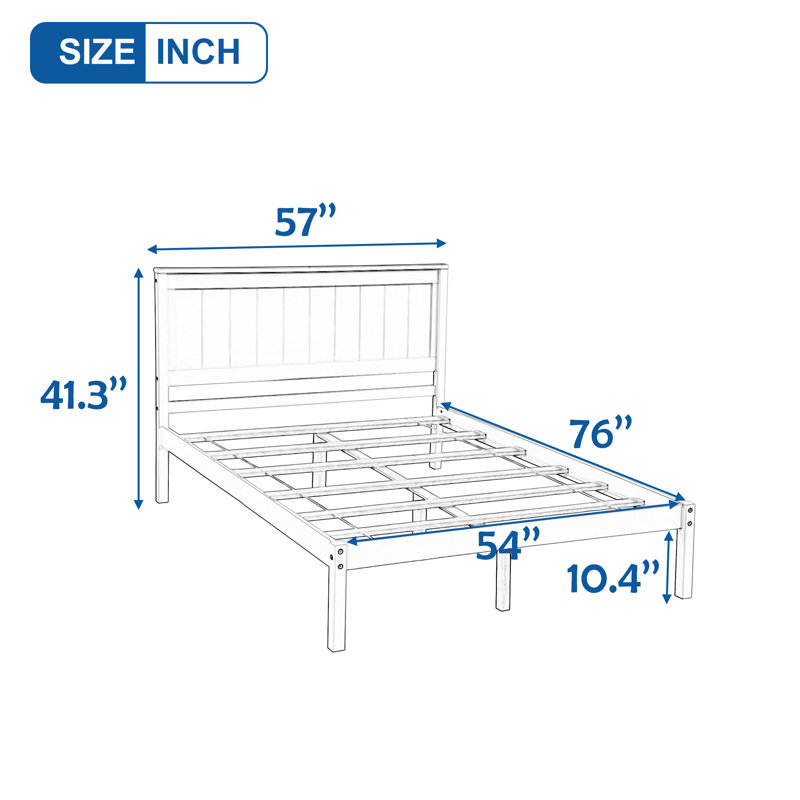 Julianne Solid Wood Bed, Full / Double, White