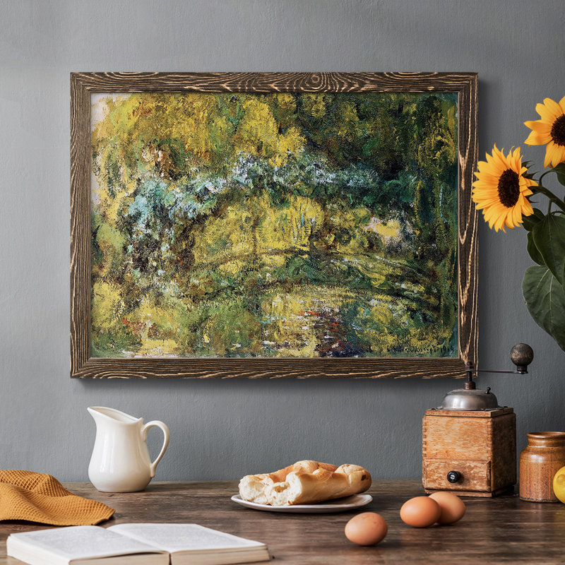 Le pont japonais sur une impression sur toile, Noyer, H 26 po x l 38 po x P 1,5 po
