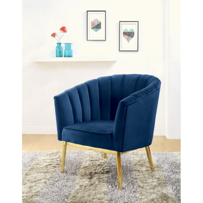 Chaise d'appoint Midnight Velvet & Gold Finish