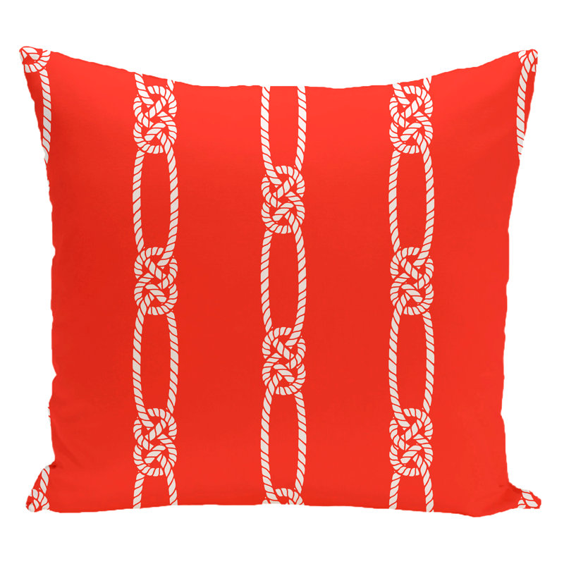 Nautical Nights Geometric Reversible Throw Pillow, 26" H x 26" W, Orange