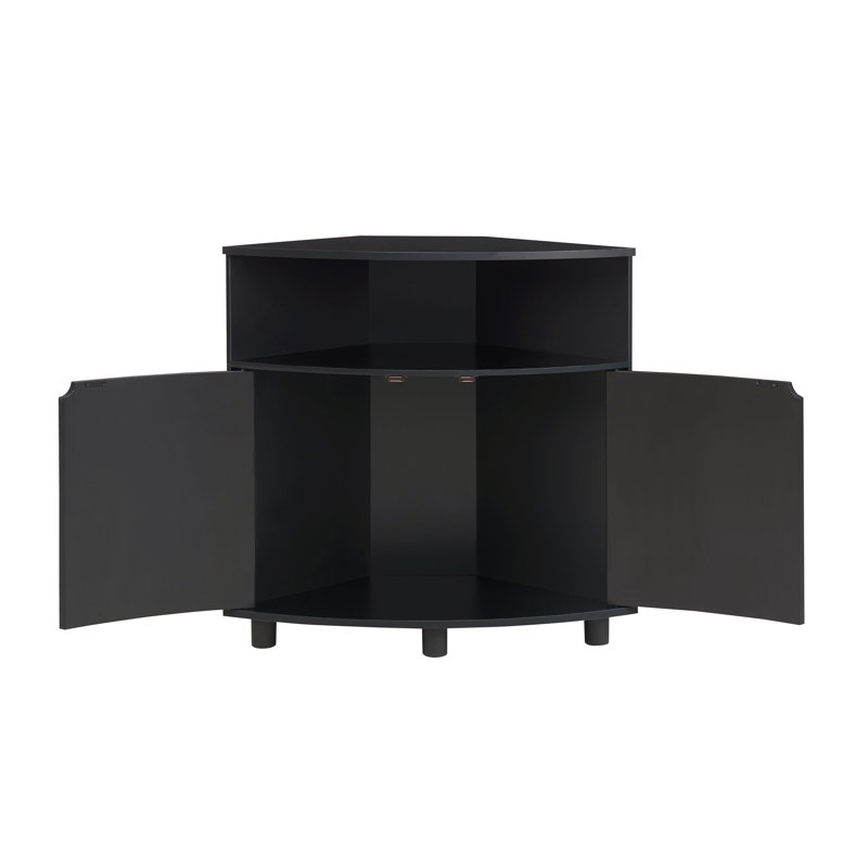 Armoire d'appoint de coin H 30 po avec lumières DEL, Noir