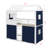 Twin-Sized Wooden Bunk Bed, House-Style Bed With Windows And Canopy, Low Loft Bed Structure With Safety Guardrail-557450294-557450295