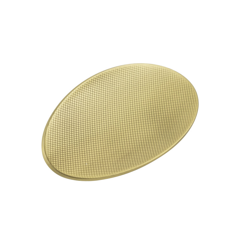 Bijou Grata Collection Pull 3-3/4 Inch x 1-78 Inch Oval, Brushed Golden Brass