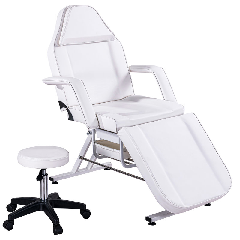 Fauteuil inclinable et réglable en cuir Vegan, Blanc