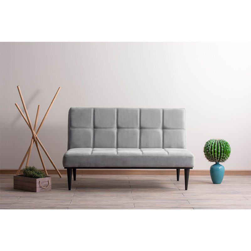 Canapé-lit rembourré 57,5 po, 100 % polyester gris