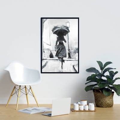 " Woman Running In The Rain "