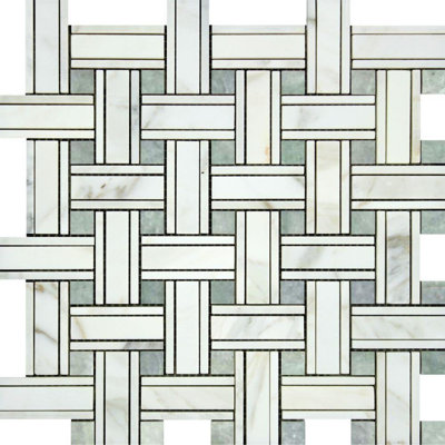 Basketweave Honed Marble Tile