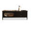 47.24" Black Solid + Manufactured Wood Rectangular Coffee Table-109308939