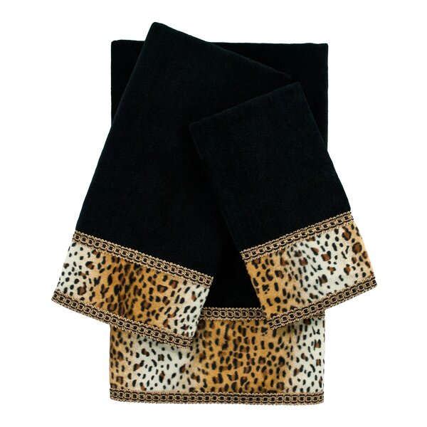 Golden Leopard Print Plush Terrycloth Towel 100% Turkish 