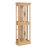 Light oak lighted glass curio cabinet | wood frame display case | wine & toy storage | for living room, kitchen, pantry | bulb included