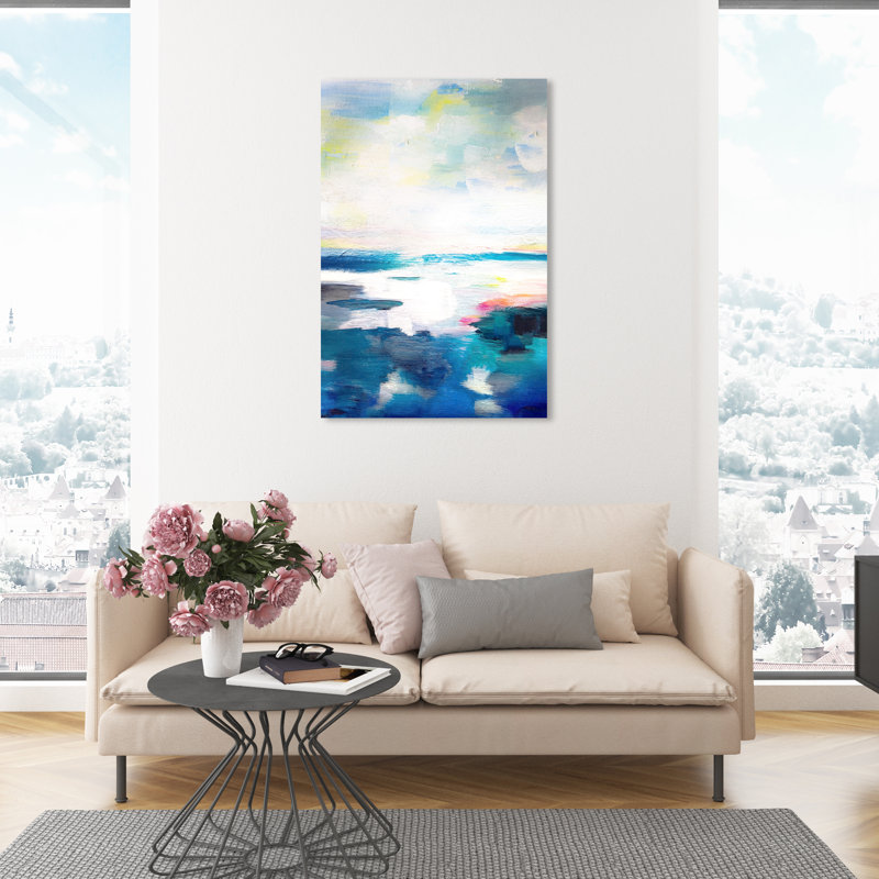 «Abstract Flow due» - Peinture, H 45 po x l 30 po, Toile tendue