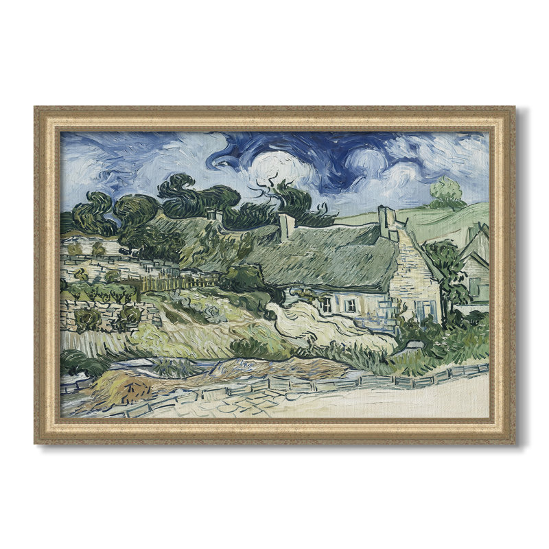 Chaumières à Cordeville, 1890 - Vincent van Gogh - Toile encadrée sur mesure, Dimensions intérieures 24 po x 34 po