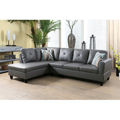 Canapé modulaire en cuir 2 pièces Elaynah