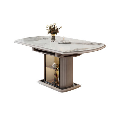 Table de salle à manger en bois d'hévéa massif fritté en bois massif