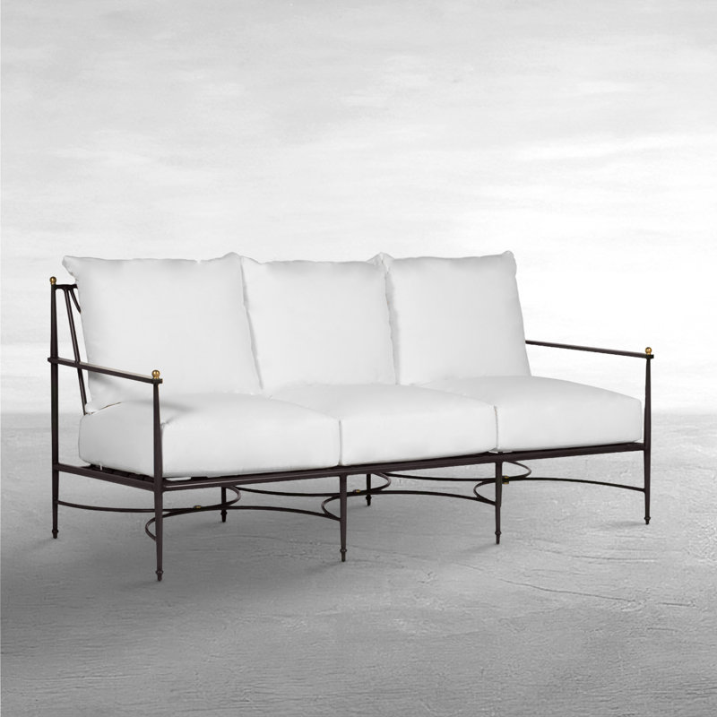 Canapé d'extérieur avec coussins 77 po Roma, No Welt + Dream Fill, Onyx Perigold Caper