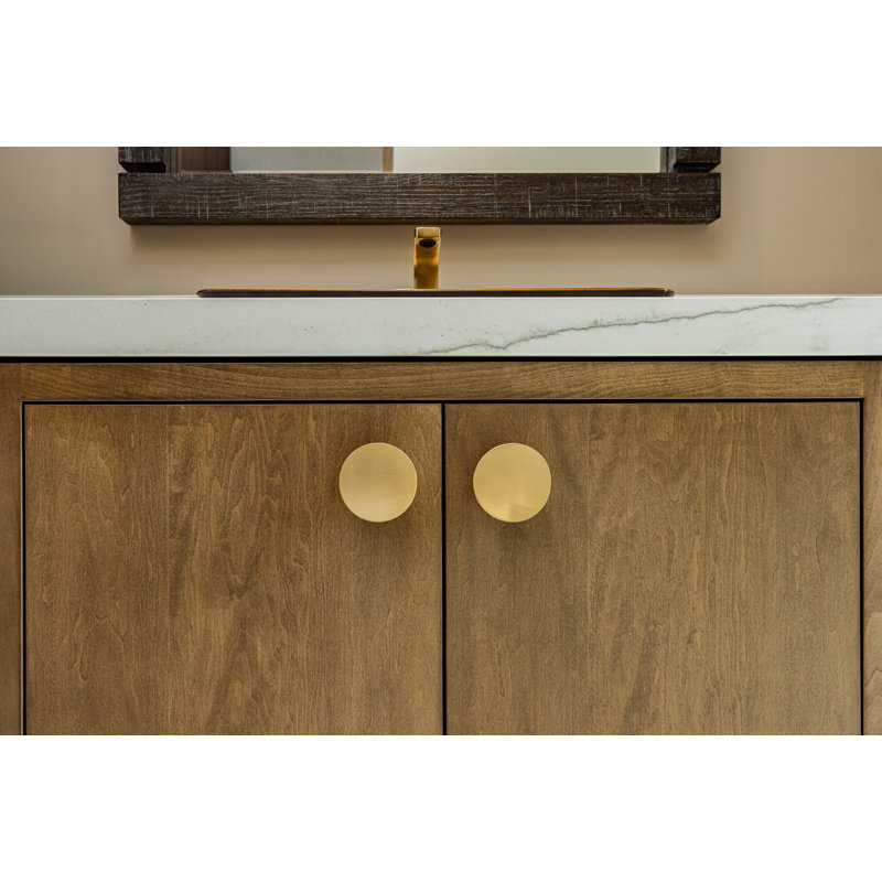 Vale Collection Knob, Brushed Golden Brass, 3''